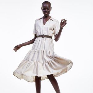 NEW ZARA MIDI DRESS WITH BELT